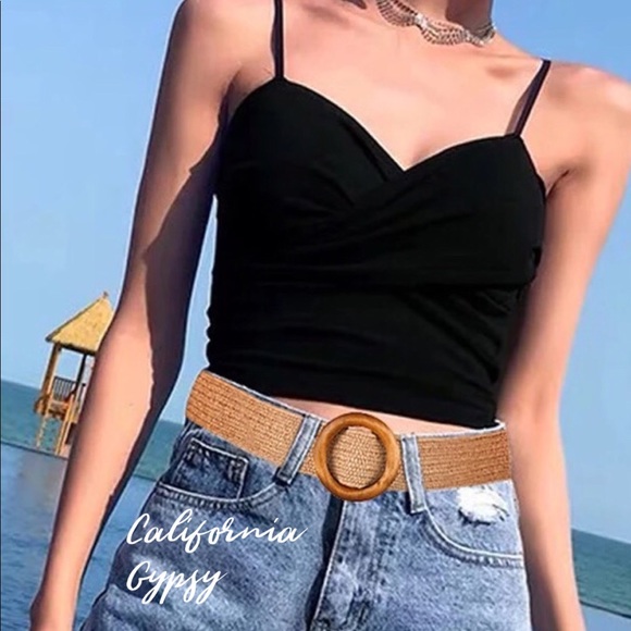 Boho Natural fiber wood belt - Picture 5 of 6